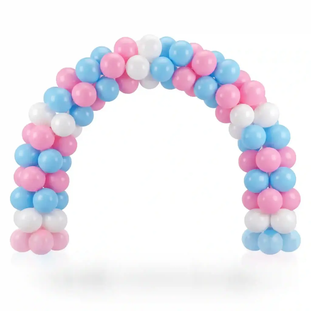 Pink and Blue White Balloon Arch Decoration