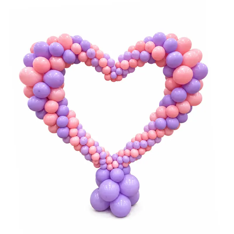 Pastel Pink & Purple Heart Shape Balloon Frame Decoration