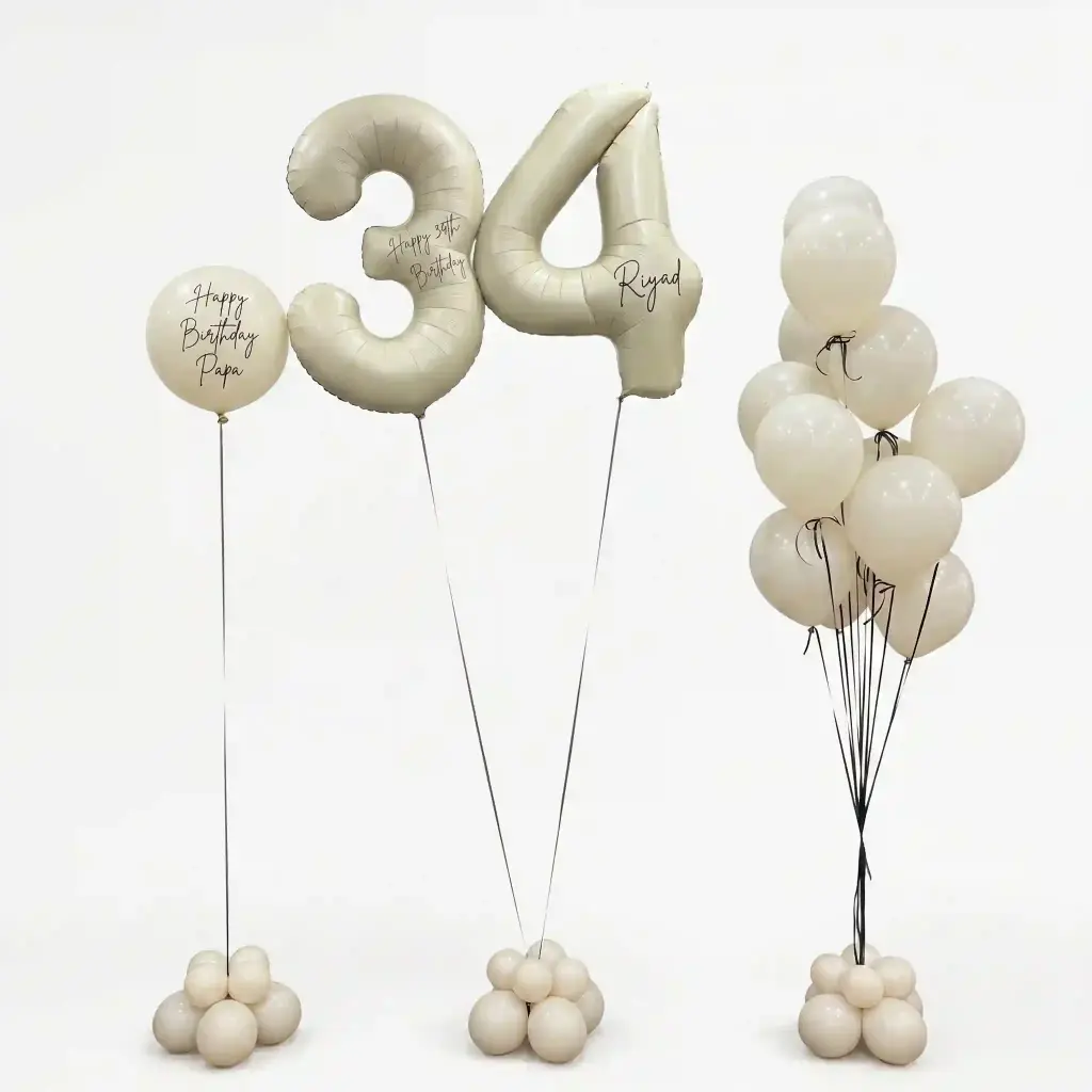 Personalized Number Birthday Balloon Bouquet Set