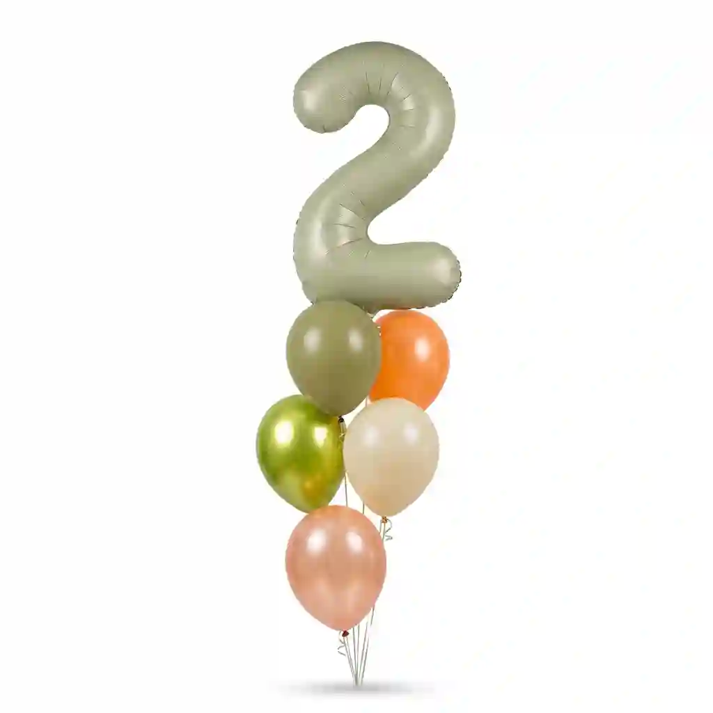Mint Green Number Helium Balloon Bouquet