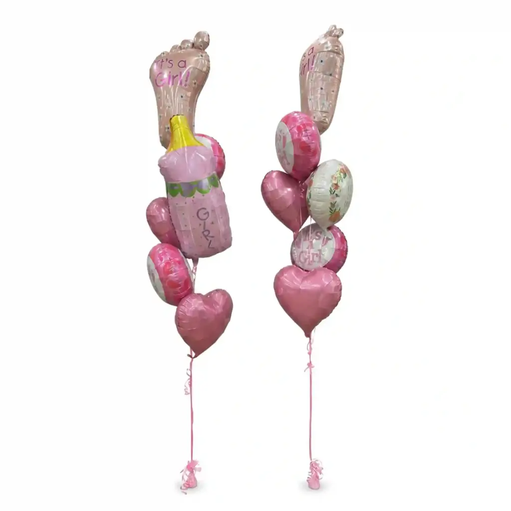 It’s a Girl Baby Shower Foil Balloon Bouquet Set