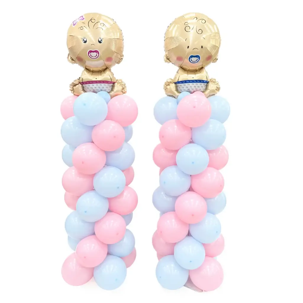 Baby Boy and Girl Balloon Column Decoration Set 2pcs