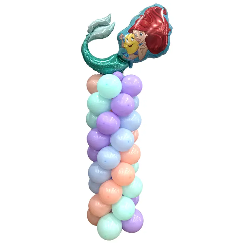 Little Mermaid Theme Balloon Pillar Decoration for Birthday Party