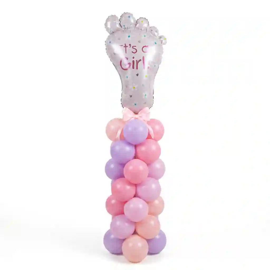 It’s A Girl Footprint Balloon Column Decoration 1pcs