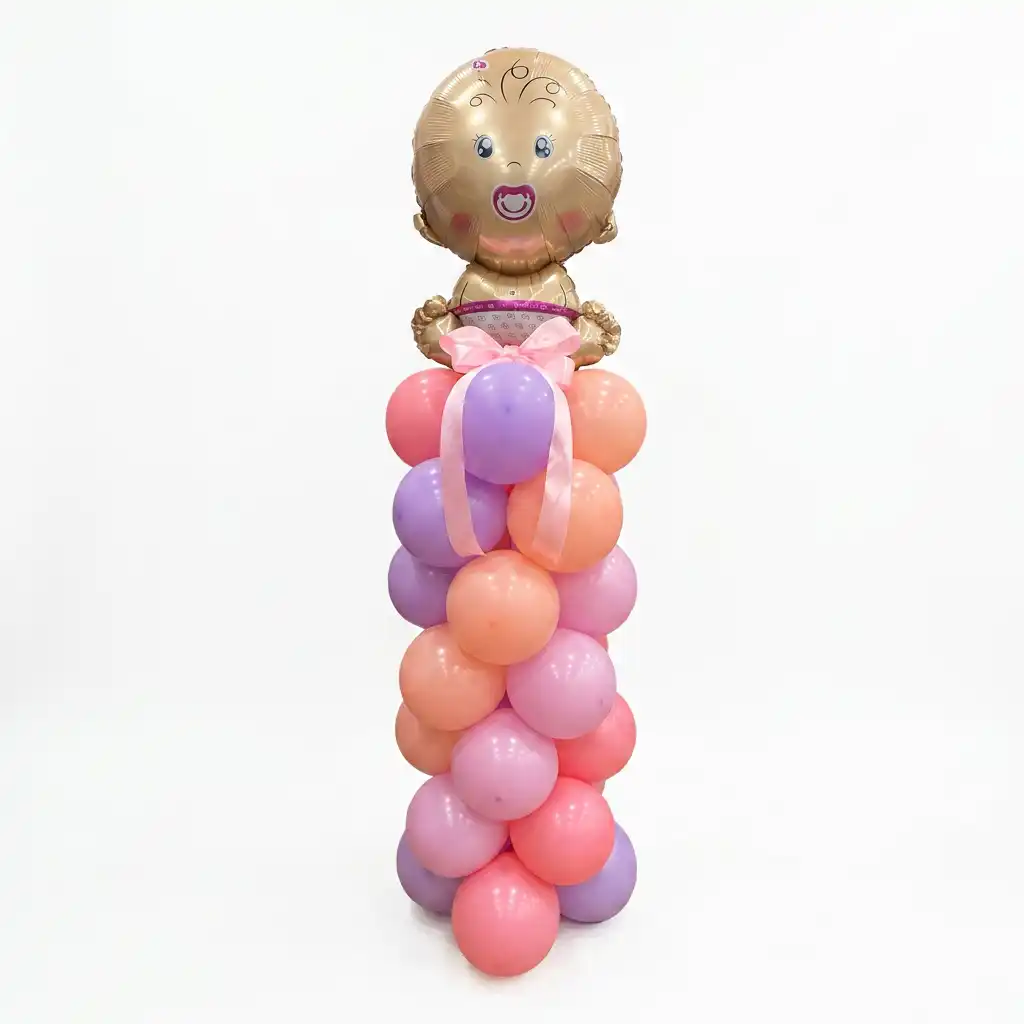 Baby Girl Balloon Column Decoration Pink Theme 1pcs