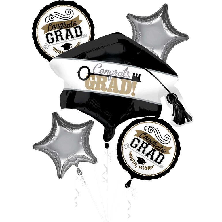 Achievement is Key Balloon Bouquet, 5pcs