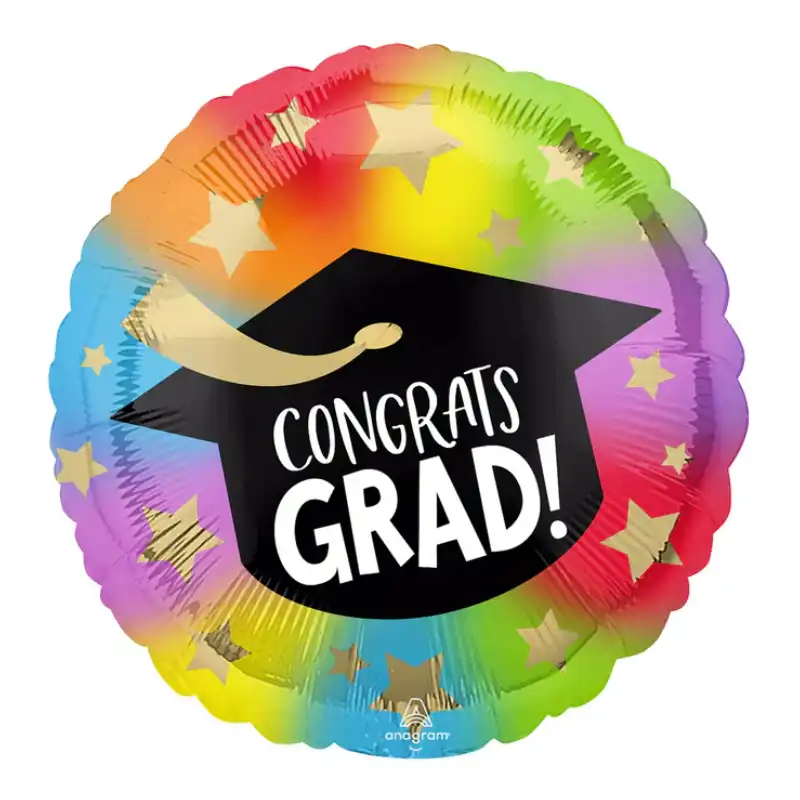 Colorful Congrats Grad Foil Balloon 45x45cm