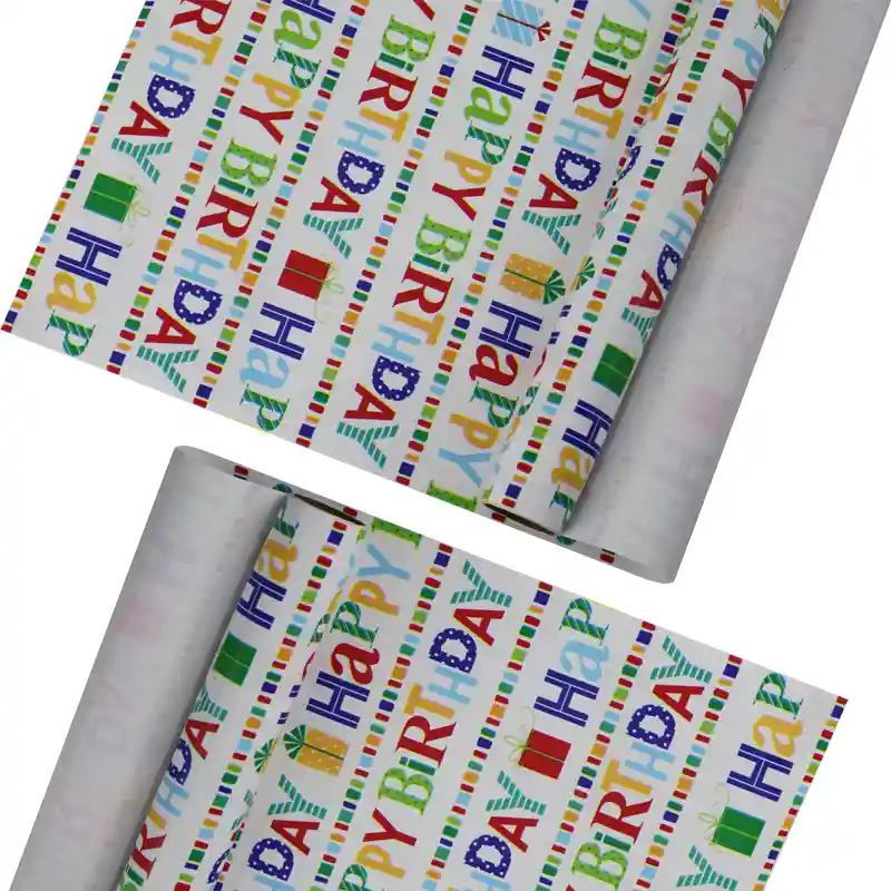 Colorful Happy Birthday Typography Wrapping Paper