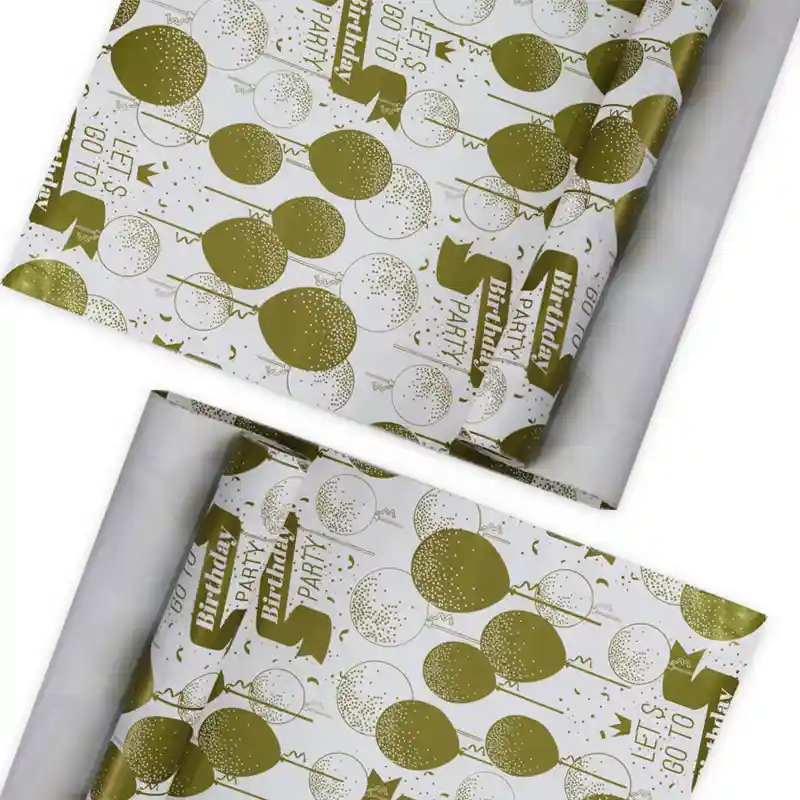 Gold Birthday Balloon Wrapping Paper