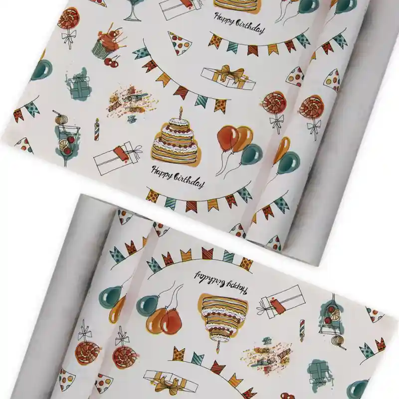 Happy Birthday Party Icons Wrapping Paper