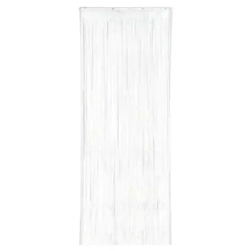 Foil Fringe Curtain – White