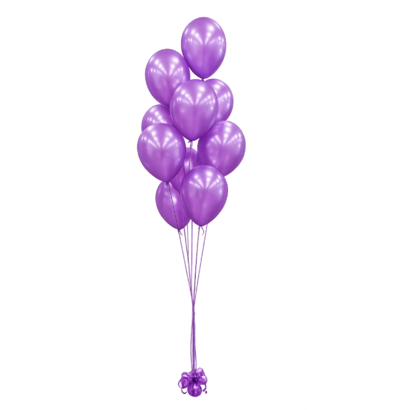 Chrome Purple Latex Helium Balloon Bouquet