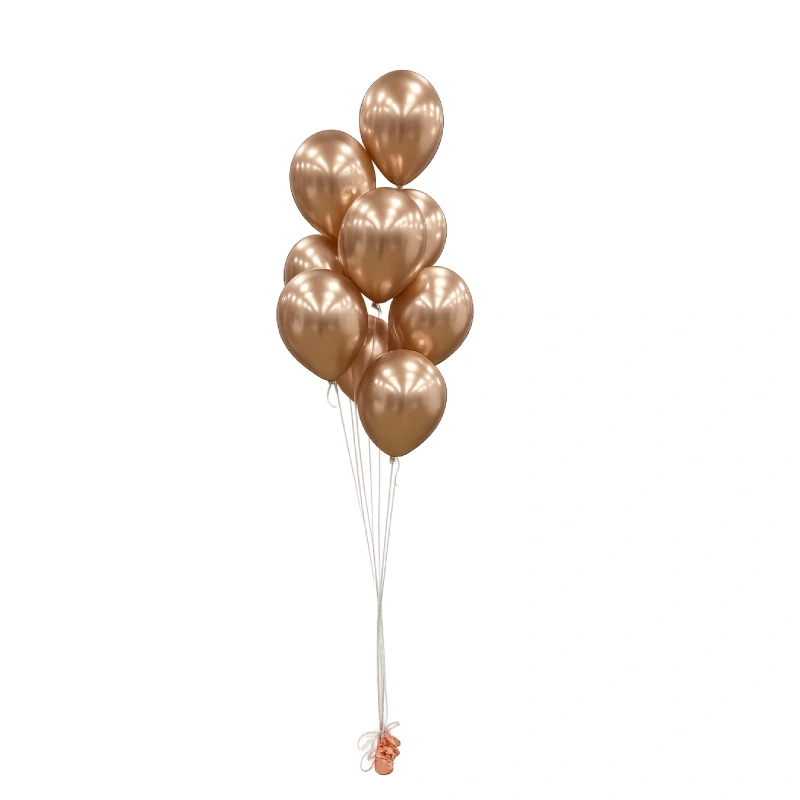 Chrome Rose Gold Latex Helium Balloon Bouquet
