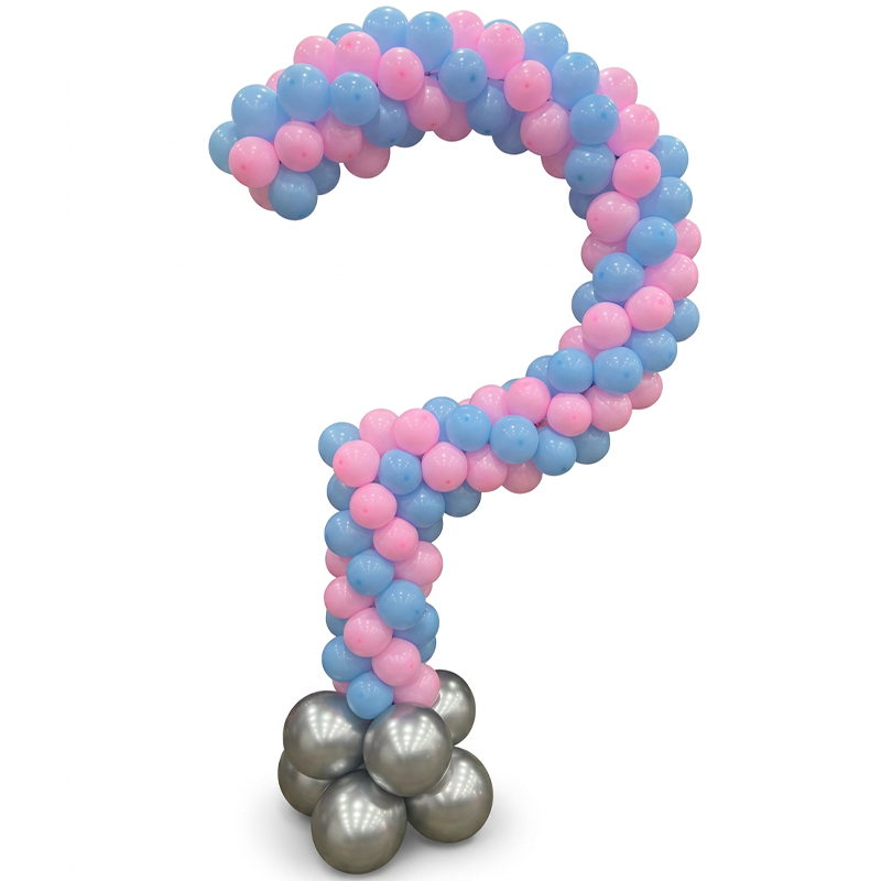 Pink and Blue Gender Reveal Balloon Question Mark Stand