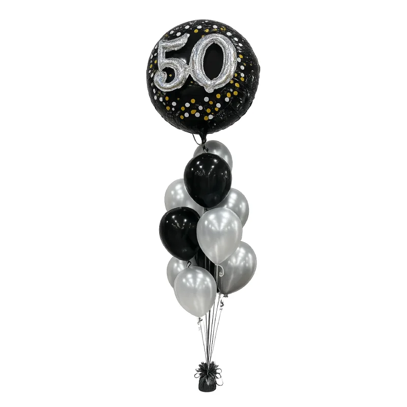 50th Birthday Bubble Balloon Bouquet