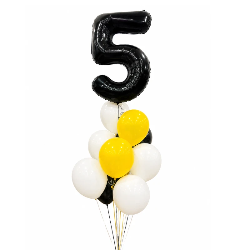 Black Number Balloon Birthday Bouquet Decoration