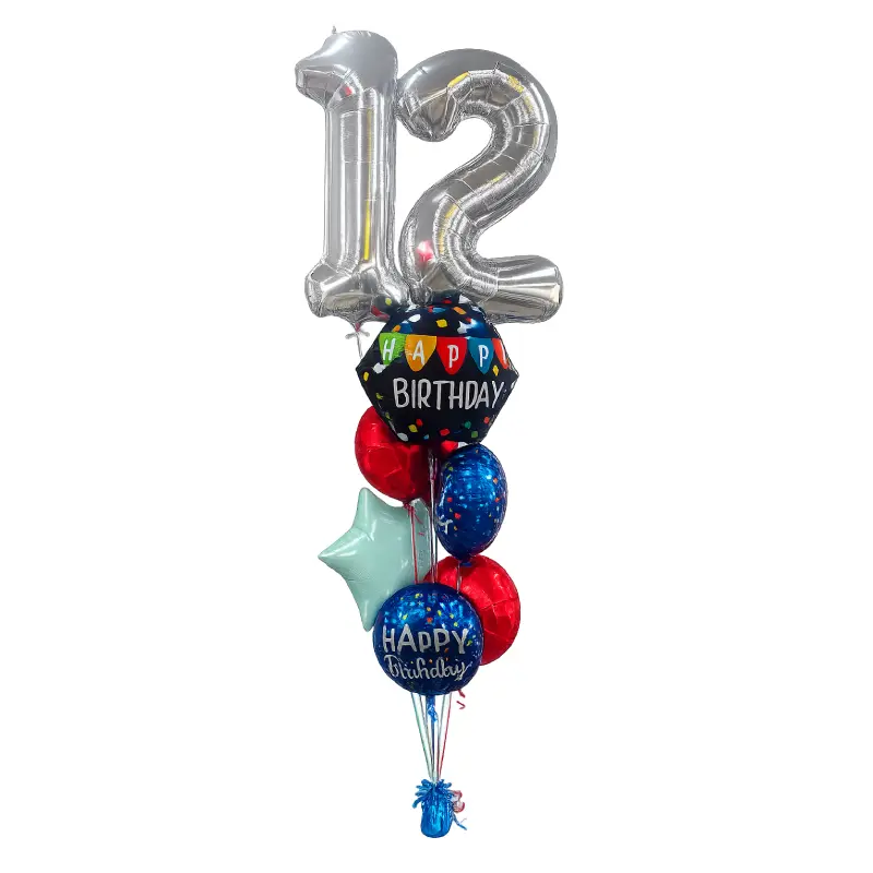12th Birthday Number Balloon Bouquet