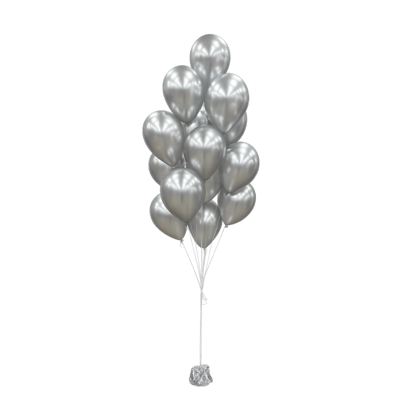Chrome Silver Helium Balloon Bouquet