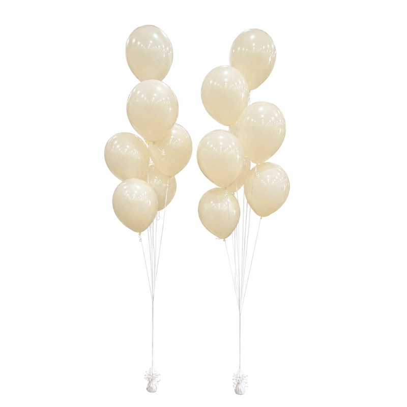 Ivory Helium Balloon Bouquet Set - Pair