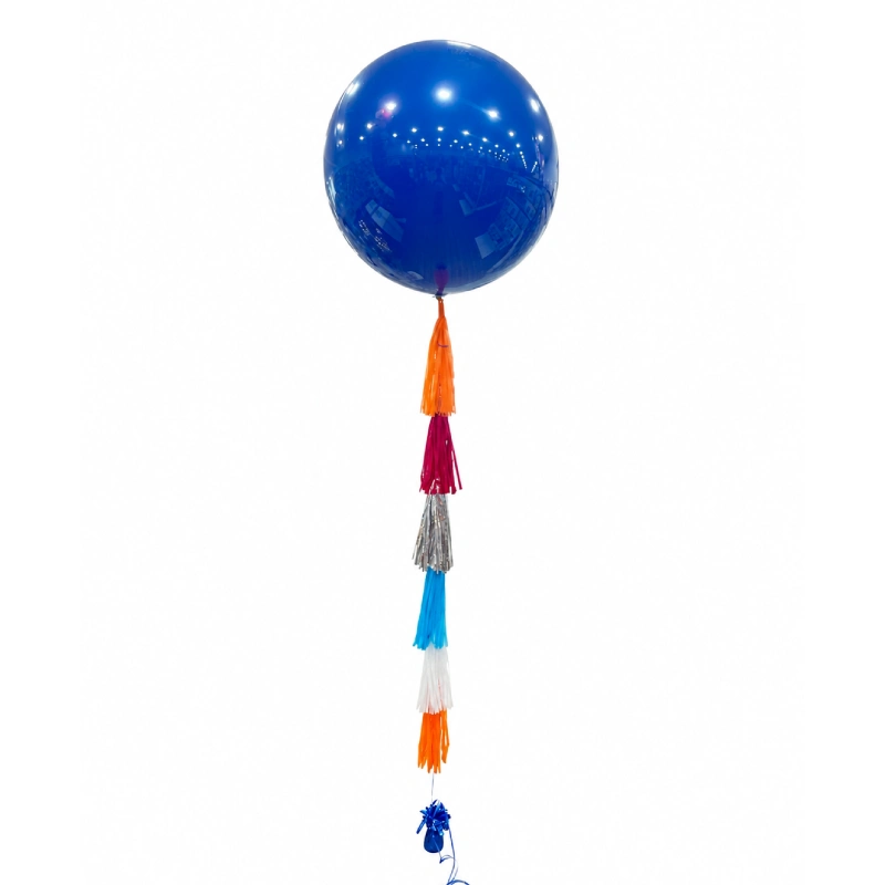 Jumbo Blue Balloon with Colourful Tassel 36in 36 in 