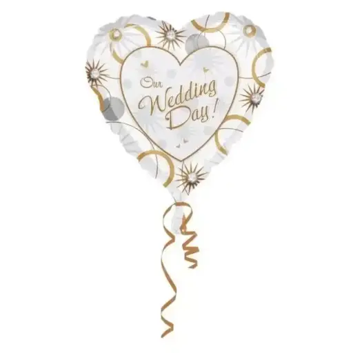 [16031] Our Wedding Day Heart Foil Balloon 