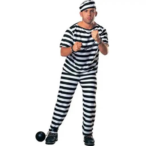 [B0776] Prisoner Man Adult Costume