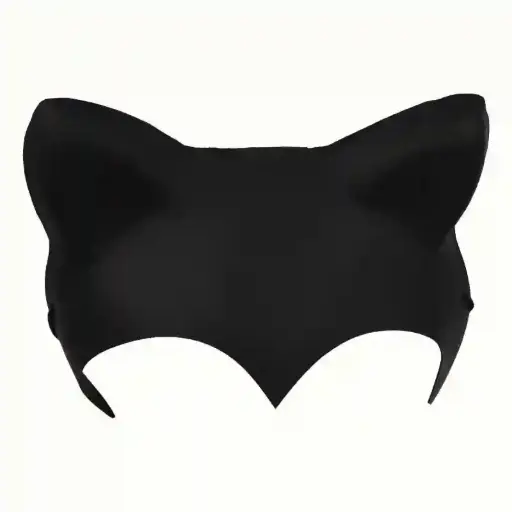 [3873] Black Cat Ear Masquerade Mask