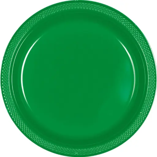 [43031.8] Round Plastic Plate 9 Inch - Forest Green