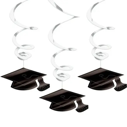 [100000005200/679491.08] Congrats Grad Silver Graduation Hanging Decorations