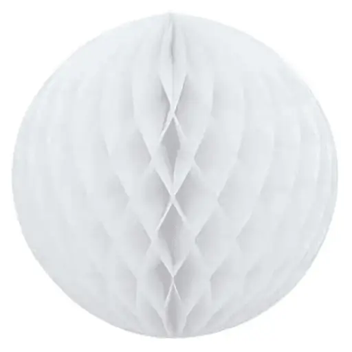 [100000005326] White Honeycomb Ball Paper Decorative Lantern 9.5 in 