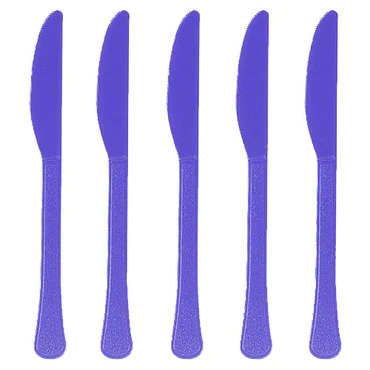 [8004.25 / 8004.106] Purple Plastic Knives -  20 Pcs 