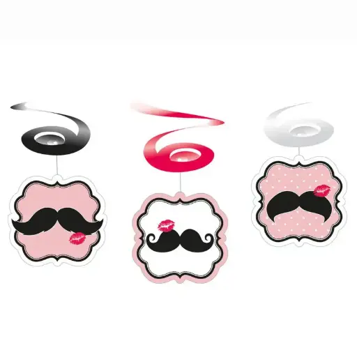 [998553] Moustache Swirl Decoration –  6 pcs