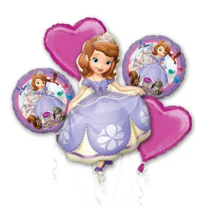 [27721] Sofia The First Balloon Bouquet – 5pcs