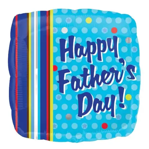 [23854] Father’s Day Dots & Stripes Foil Balloon 18in