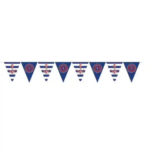 [121617] Anchors Aweigh Plastic Pennant Banner