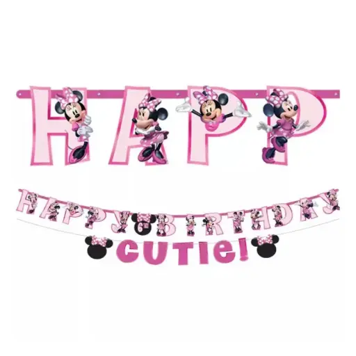 [122492] Minnie Mouse Forever Personalized Letter Banner Kit 2pcs