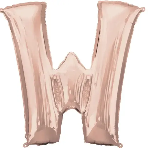 [22072] Rose Gold Letter W Foil Balloon 17 Inch 