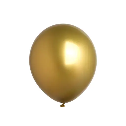 [22327] Gold Chrome Latex Balloons 11in 1pcs – Helium Inflated