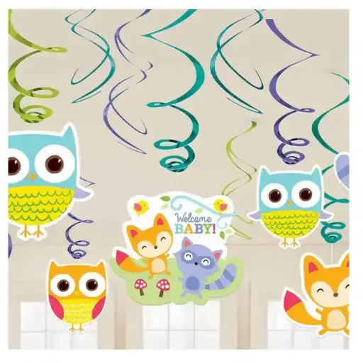 [671452] Woodland Welcome Swirl Decorations – 12 pcs