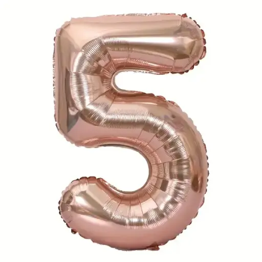 [100000011363/24189] Rose Gold Foil Number Balloon 5 – 17 Inch