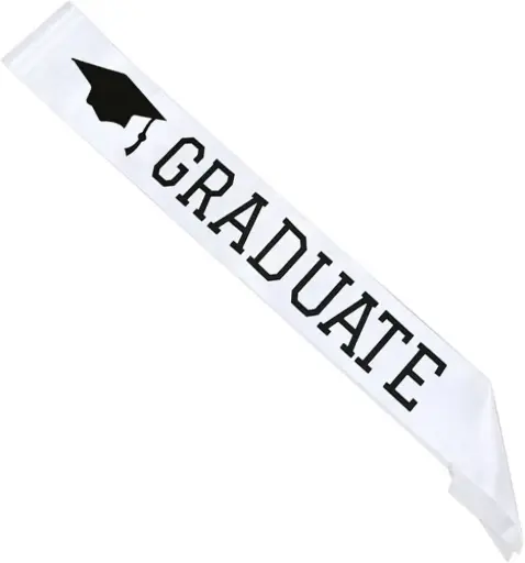 [100000011578/24604] Graduation Sash - White