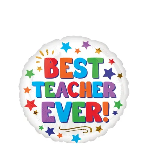 [3936601] Best Teacher Ever Foil Balloon 18 Inches