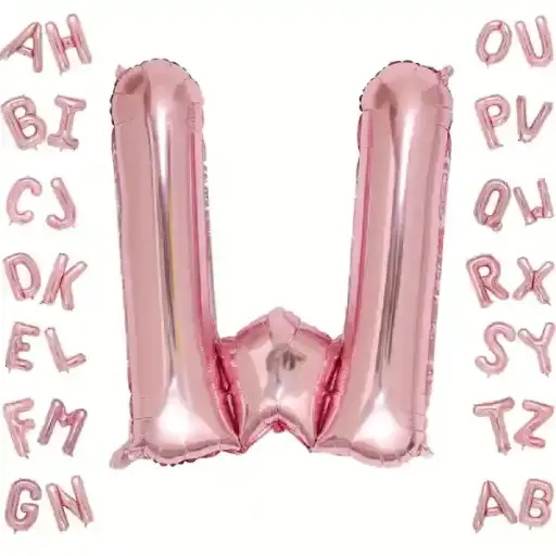 [25025] Rose Gold Letter W Foil Balloon 40 Inch