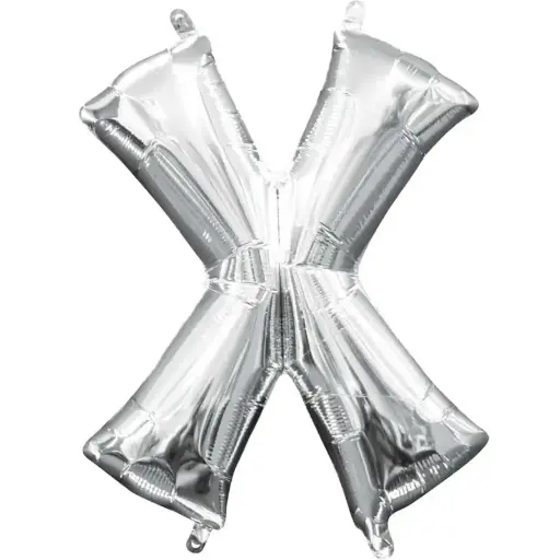 [100000012019/25545] Silver Letter X Foil Balloon 17 Inch