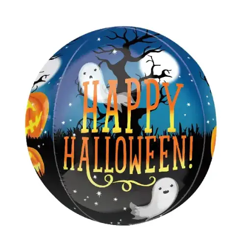 [3813601] Pumpkin & Ghosts Orbz Halloween Foil Balloon 38x40cm