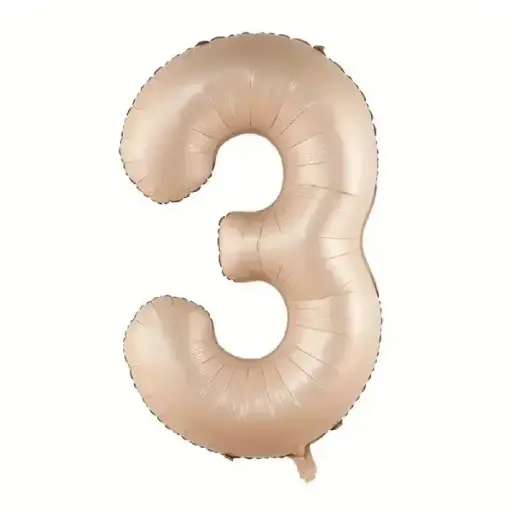 [46156] Beige Foil Number Balloon 3 – 40 Inch 