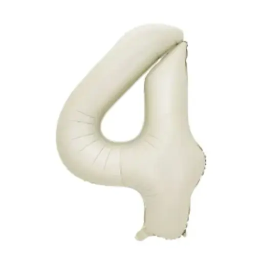 [00046179] White Foil Number Balloon 4 – 40 Inch