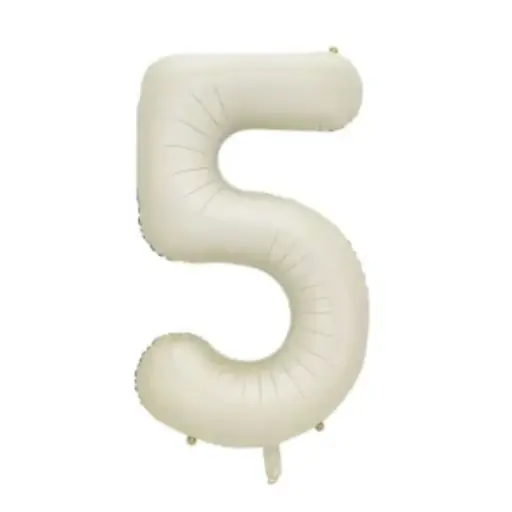 [00046181] White Foil Number Balloon 5 – 40 Inch