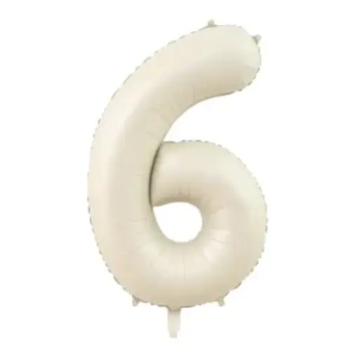 [00046183] White Foil Number Balloon 6 – 40 Inch