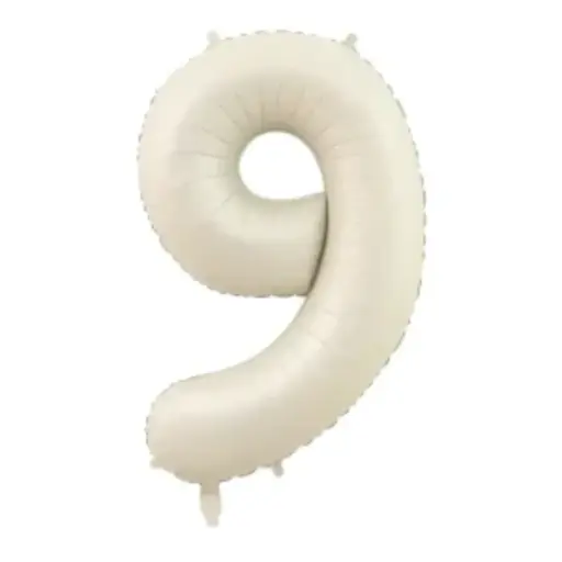 [00046189] White Foil Number Balloon 9 – 40 Inch